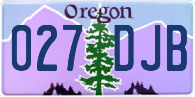 OR license plate 027DJB