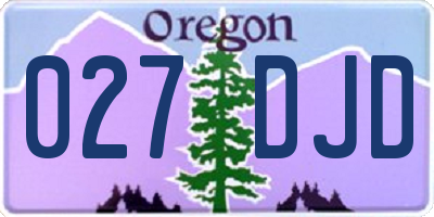 OR license plate 027DJD