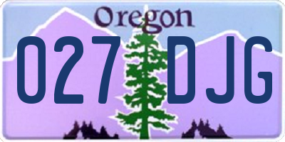 OR license plate 027DJG