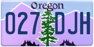 OR license plate 027DJH
