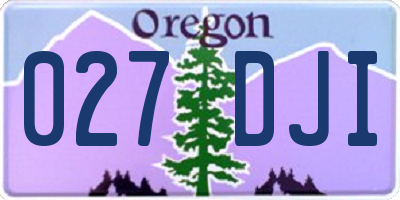 OR license plate 027DJI