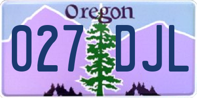 OR license plate 027DJL