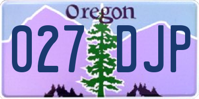 OR license plate 027DJP