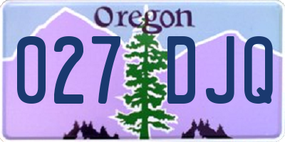 OR license plate 027DJQ