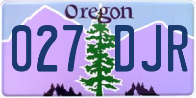 OR license plate 027DJR