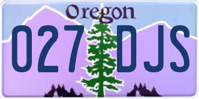 OR license plate 027DJS