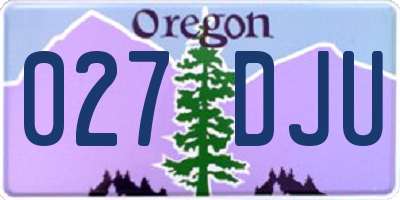 OR license plate 027DJU