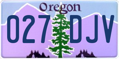 OR license plate 027DJV