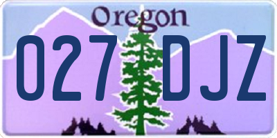 OR license plate 027DJZ
