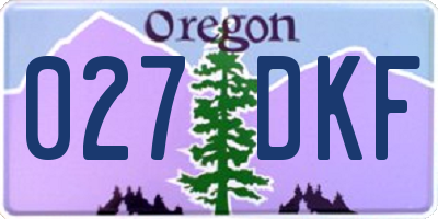 OR license plate 027DKF