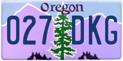 OR license plate 027DKG