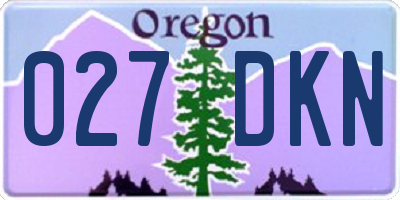 OR license plate 027DKN