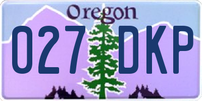 OR license plate 027DKP