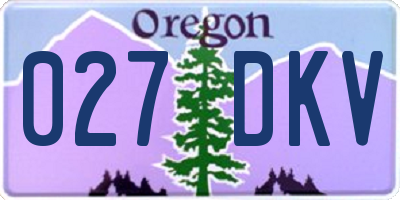 OR license plate 027DKV
