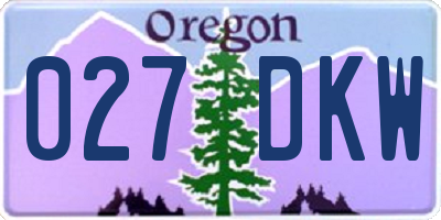 OR license plate 027DKW
