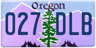 OR license plate 027DLB