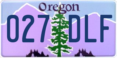 OR license plate 027DLF