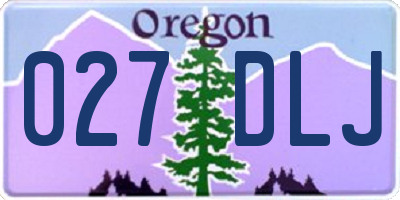 OR license plate 027DLJ