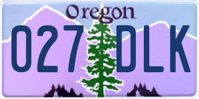 OR license plate 027DLK