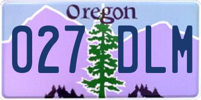 OR license plate 027DLM