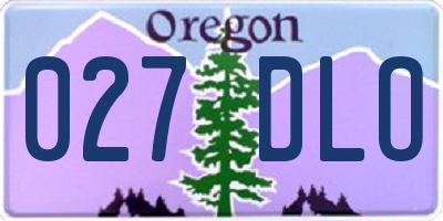 OR license plate 027DLO