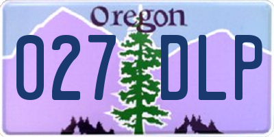 OR license plate 027DLP