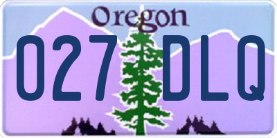 OR license plate 027DLQ