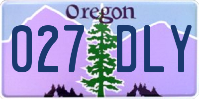 OR license plate 027DLY
