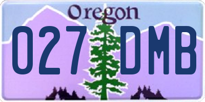 OR license plate 027DMB