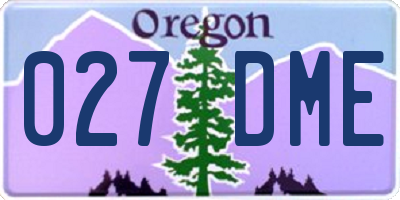 OR license plate 027DME