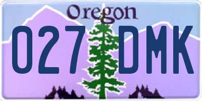 OR license plate 027DMK