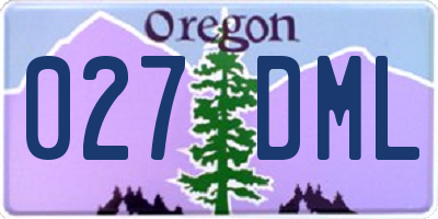 OR license plate 027DML