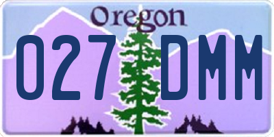 OR license plate 027DMM