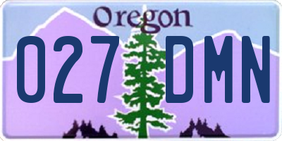 OR license plate 027DMN