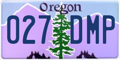 OR license plate 027DMP