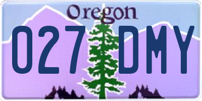 OR license plate 027DMY