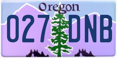 OR license plate 027DNB