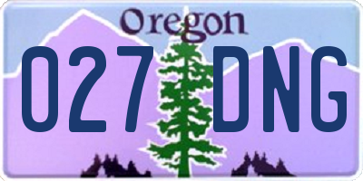 OR license plate 027DNG