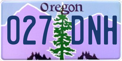 OR license plate 027DNH