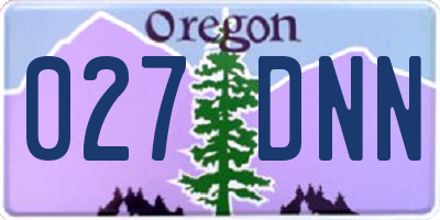 OR license plate 027DNN