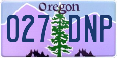 OR license plate 027DNP