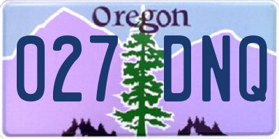 OR license plate 027DNQ