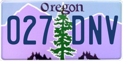 OR license plate 027DNV