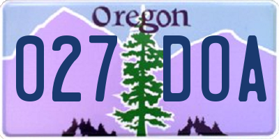 OR license plate 027DOA