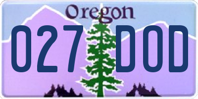 OR license plate 027DOD