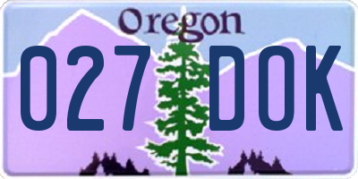 OR license plate 027DOK