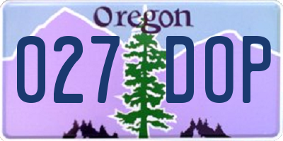 OR license plate 027DOP