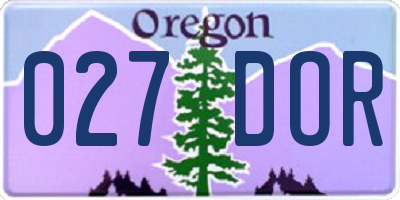 OR license plate 027DOR