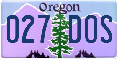 OR license plate 027DOS