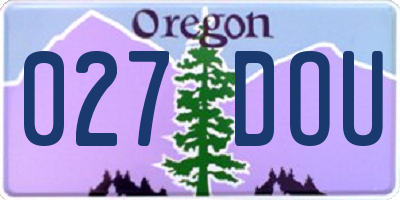 OR license plate 027DOU